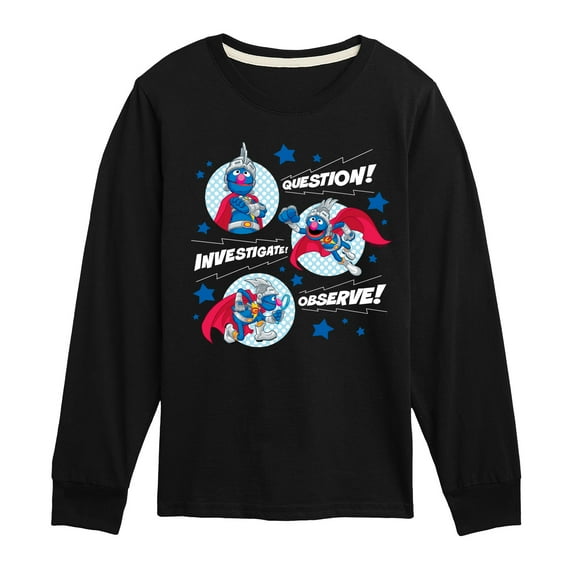 Sesame Street - Question Investigate Observe - Toddler and Youth Long Sleeve T-Shirt