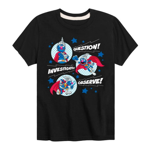 Sesame Street - Question Investigate Observe - Toddler and Youth Short Sleeve Graphic T-Shirt