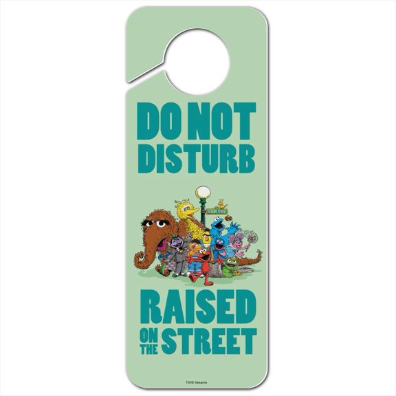 Sesame Street Raised on the Street Plastic Door Knob Hanger Sign