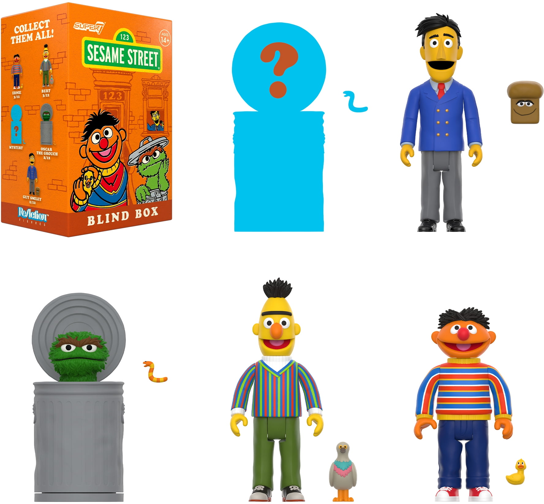 Super7 - Sesame Street - Reaction Blind Box Wv3 - 12pc Flat