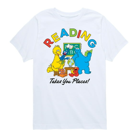 Sesame Street - Reading Takes You Places - Toddler and Youth Short Sleeve Graphic T-Shirt