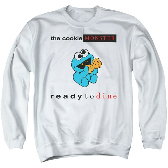 Sesame Street Ready To Dine Adult Crewneck Sweatshirt White