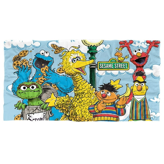 Sesame Street Retro Gang Officially Licensed Beach Towel 30' X 60'