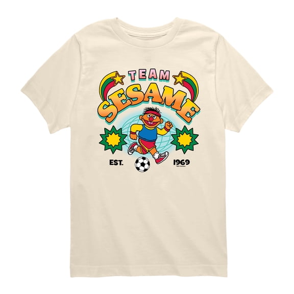 Sesame Street - Retro Ss Soccer - Youth Short Sleeve Graphic T-Shirt
