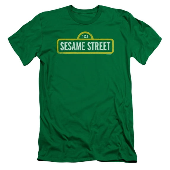 Sesame Street Rough Logo S/S Adult 30/1 T-Shirt Kelly Green