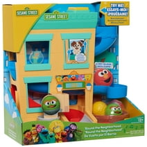 Sesame Street 'Round the Neighborhood 4-piece Ball Drop Playset and Figures, Kids Toys for Ages 12 month