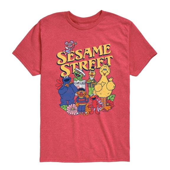 Sesame Street - Sesame Street Group Flowers - Youth Boys Short Sleeve Graphic T-Shirt