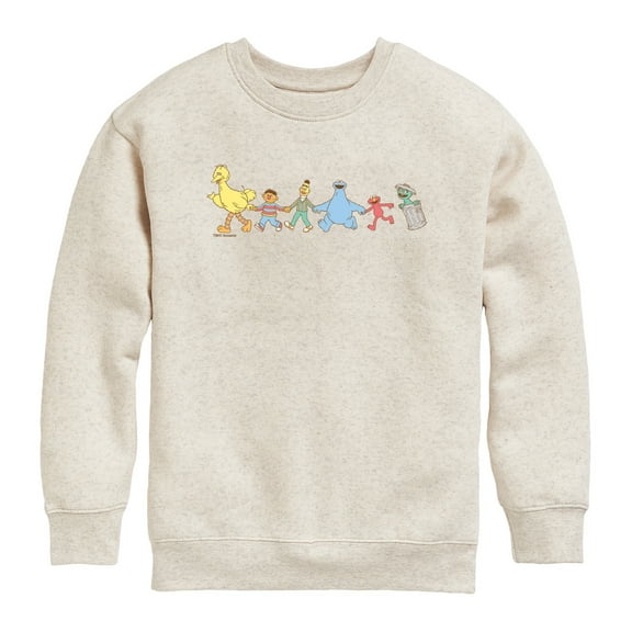 Sesame Street - Group - Youth Boys Crew Fleece Sweatshirt