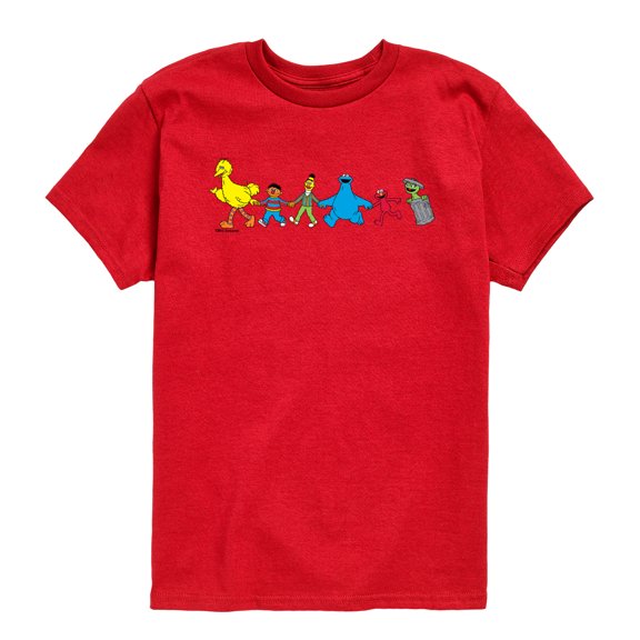 Sesame Street - Group Horizontal Chest - Youth Boys Short Sleeve Graphic T-Shirt