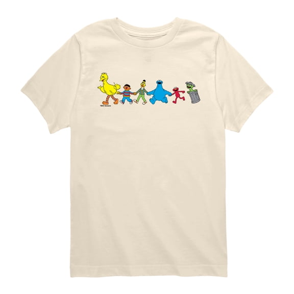 Sesame Street - Group Horizontal Chest - Youth Boys Short Sleeve Graphic T-Shirt