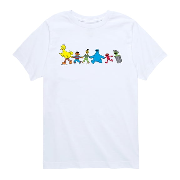Sesame Street - Group Horizontal Chest - Youth Boys Short Sleeve Graphic T-Shirt