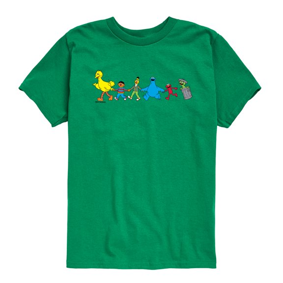 Sesame Street - Group Horizontal Chest - Youth Boys Short Sleeve Graphic T-Shirt