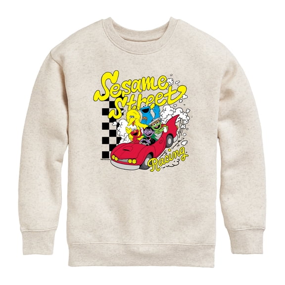 Sesame Street - Racing - Youth Boys Crew Fleece Sweatshirt