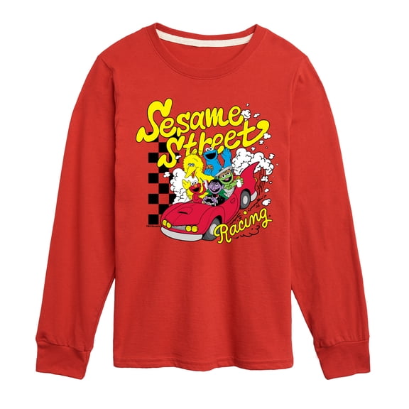 Sesame Street - Racing - Youth Boys Long Sleeve Graphic T-Shirt