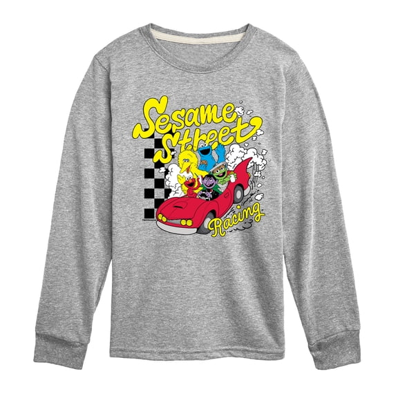 Sesame Street - Racing - Youth Boys Long Sleeve Graphic T-Shirt