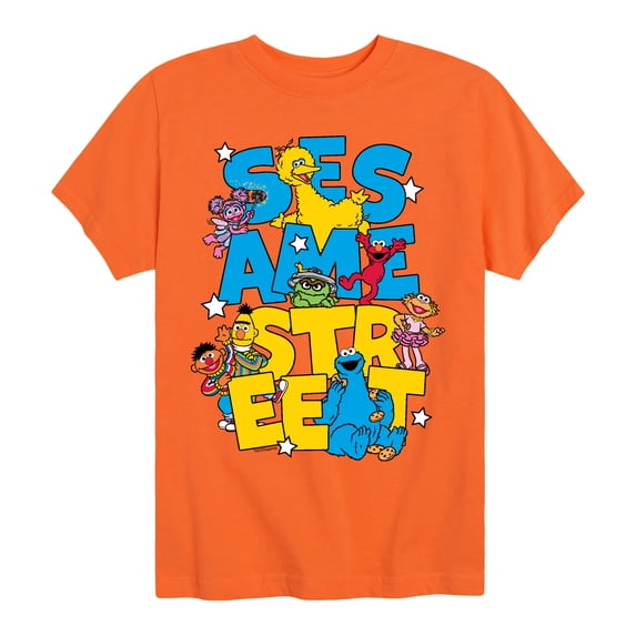 Sesame Street - Sesame Street Stacked - Youth Boys Short Sleeve Graphic T-Shirt