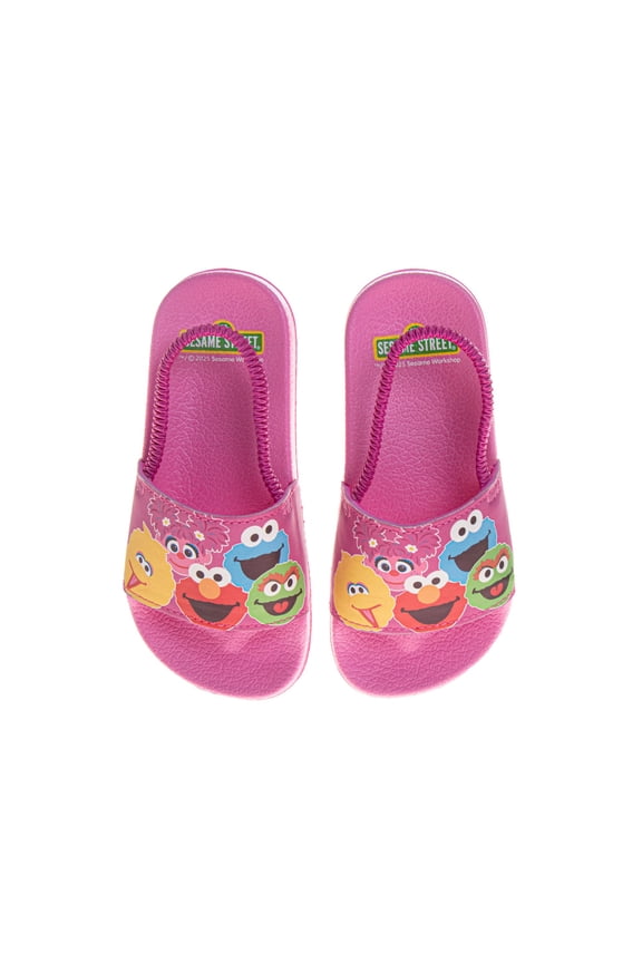 Sesame Street Sandals for Girls, Casual Comfortable Summer Adjustable (Toddler Little Kid), Pink, Size: 11-12