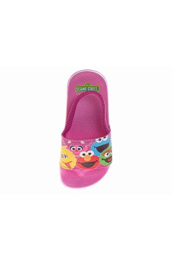 Sesame Street Sandals for Girls, Casual Comfortable Summer Adjustable (Toddler Little Kid), Pink, Size: 11-12