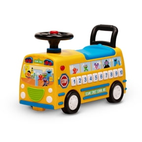 Sesame Street School Bus Ride-On With Lights And Horn