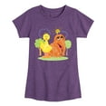 thumbnail image 1 of Sesame Street - Scribble Big Bird Snuffleupagus - Girls Fitted Short Sleeve Graphic T-Shirt, 1 of 4