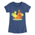 thumbnail image 1 of Sesame Street - Scribble Big Bird Snuffleupagus - Girls Fitted Short Sleeve Graphic T-Shirt, 1 of 4