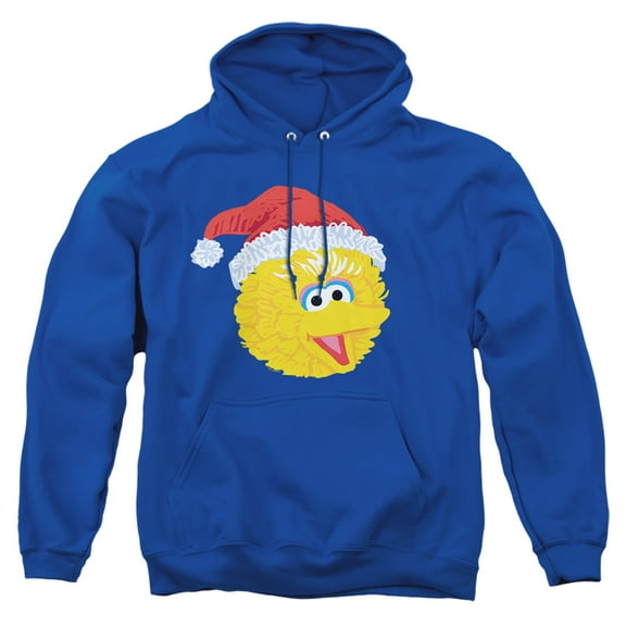 Sesame Street Scribble Christmas Big Bird Adult Pull-Over Hoodie, Royal, X-Large