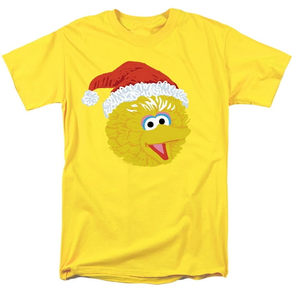 Sesame Street Scribble Christmas Big Bird Unisex Adult T Shirt, Royal, Medium
