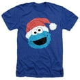 thumbnail image 1 of Sesame Street Scribble Christmas Cookie Monster Unisex Adult Heather T Shirt, Royal Heather, Medium, 1 of 3