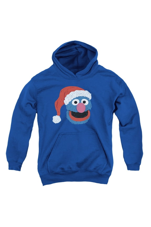 Scribble Christmas Grover Youth Kids Boy/Girls Pull-Over Hoodie, Royal, Large