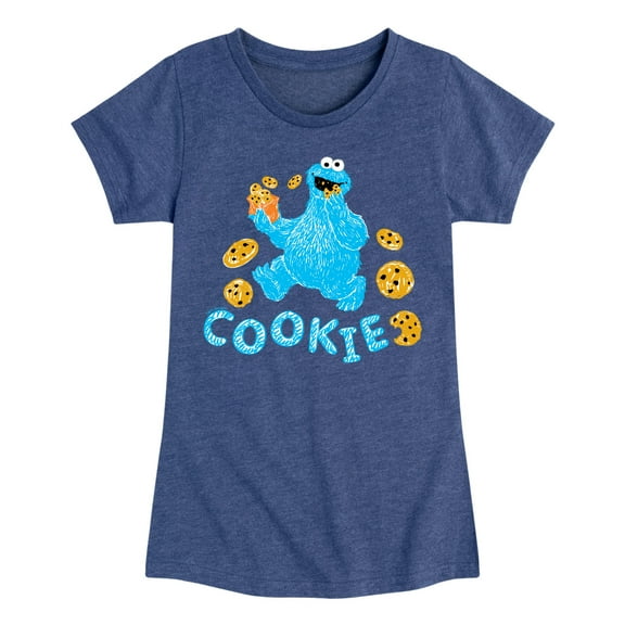 Sesame Street - Scribble Cookie Monster - Toddler Girls Short Sleeve Graphic T-Shirt