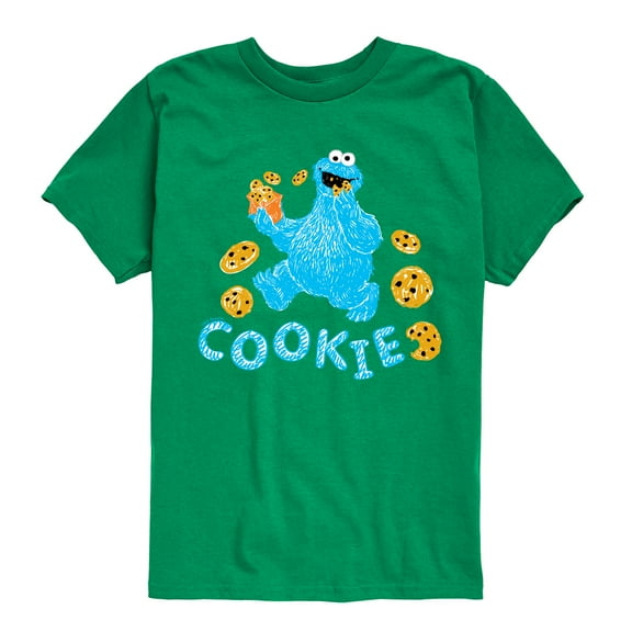 Sesame Street - Scribble Cookie Monster - Toddler and Youth Short Sleeve Graphic T-Shirt