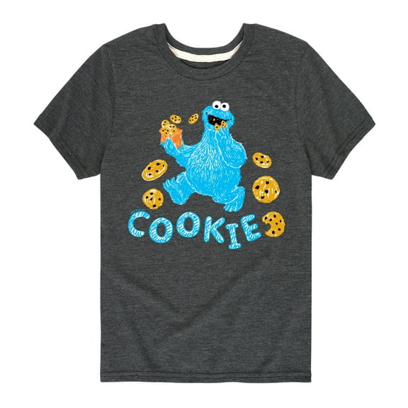 Sesame Street - Scribble Cookie Monster - Toddler and Youth Short Sleeve Graphic T-Shirt
