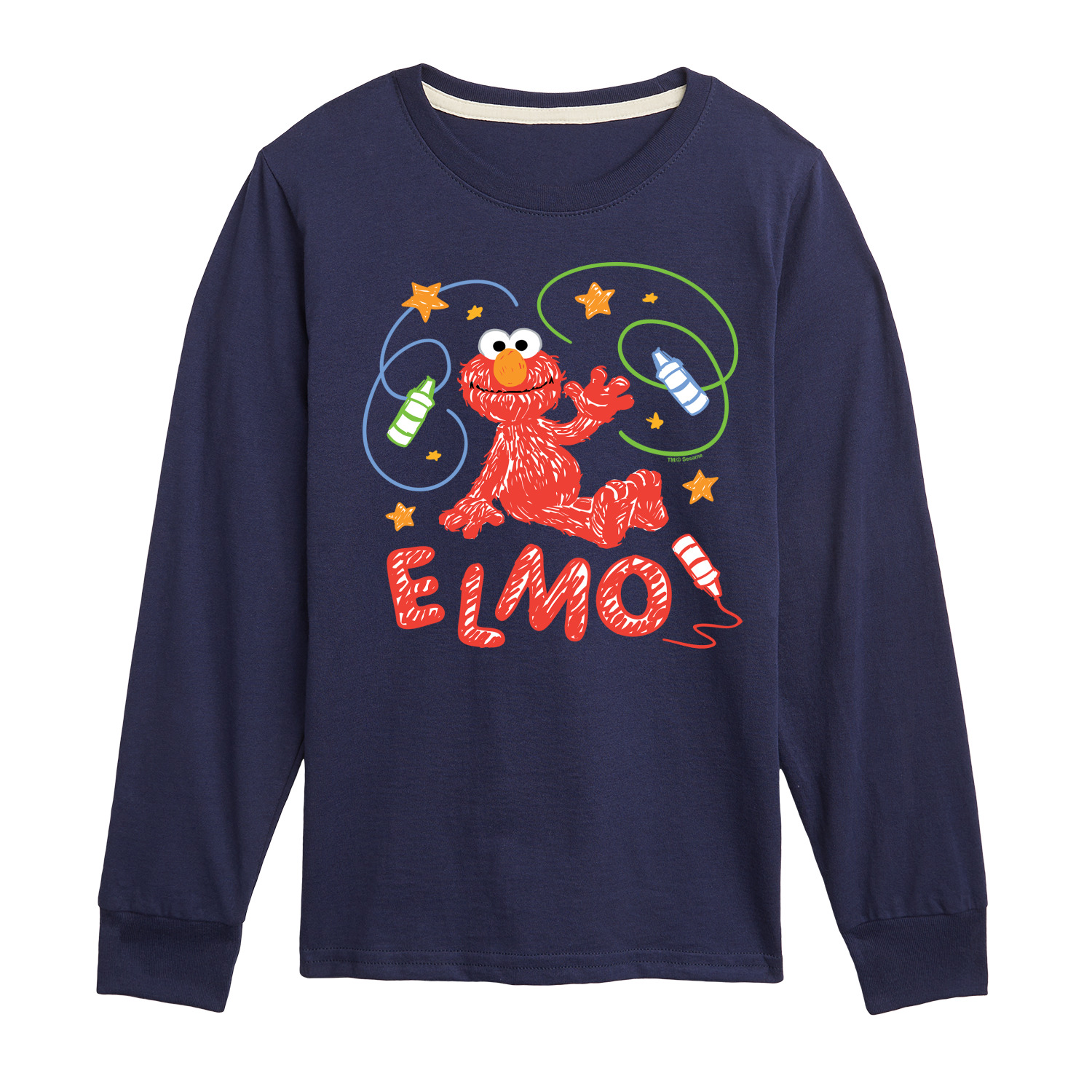 Sesame Street Scribble Elmo Toddler & Youth Long Sleeve Graphic T