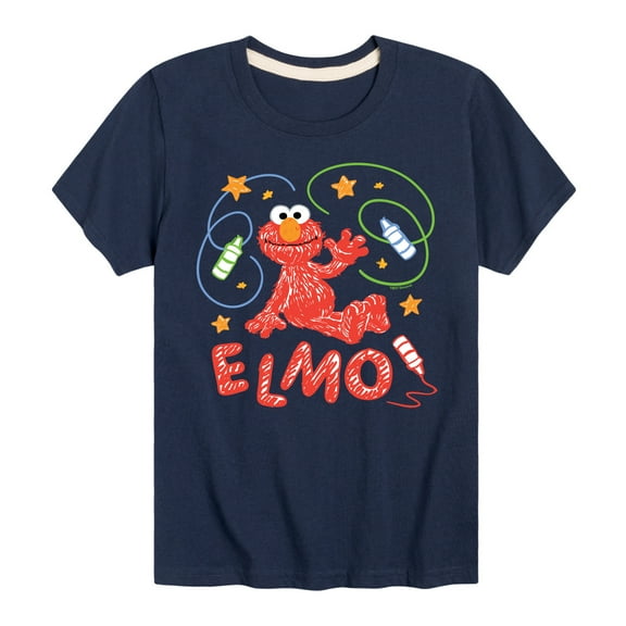 Sesame Street - Scribble Elmo - Toddler and Youth Short Sleeve Graphic T-Shirt