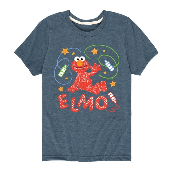 Sesame Street - Scribble Elmo - Toddler and Youth Short Sleeve Graphic T-Shirt