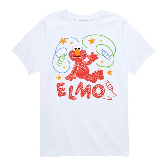 Sesame Street - Scribble Elmo - Toddler and Youth Short Sleeve Graphic T-Shirt