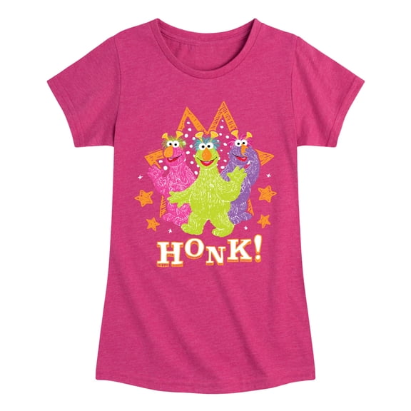 Sesame Street - Scribble Honkers - Girls Fitted Short Sleeve Graphic T-Shirt
