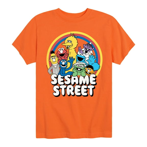 Sesame Street - Sesame Group Rainbow - Toddler and Youth Short Sleeve Graphic T-Shirt