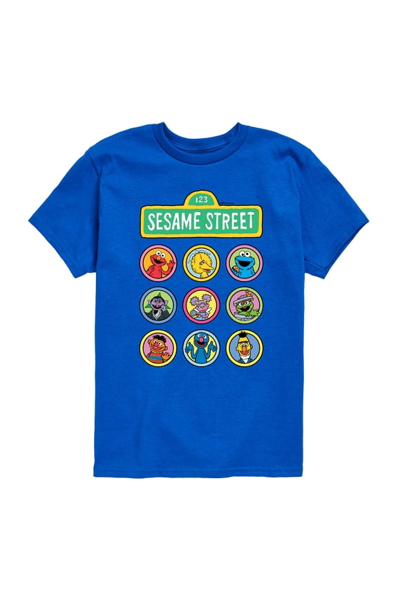 - Sesame Street Character Grid - Toddler and Youth Short Sleeve Graphic T-Shirt