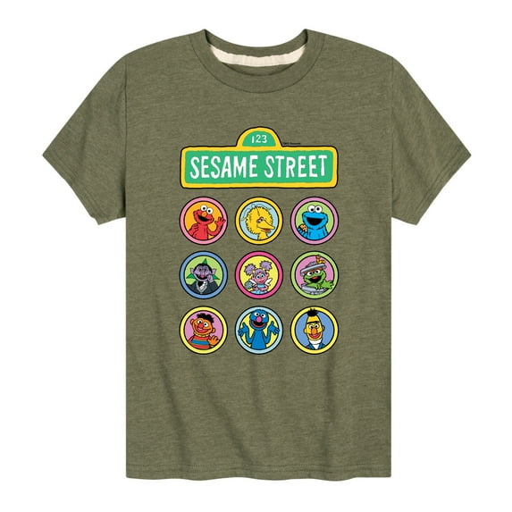 Sesame Street - Sesame Street Character Grid - Toddler and Youth Short Sleeve Graphic T-Shirt