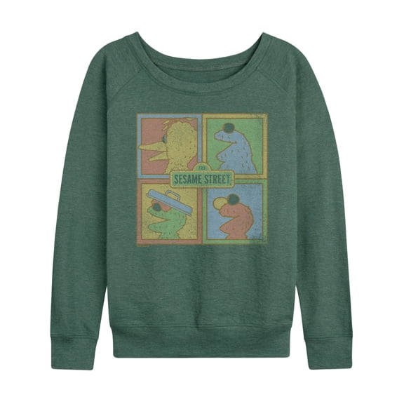 Sesame Street - Sesame Tonal Squares - Women's French Terry Long Sleeve Pullover