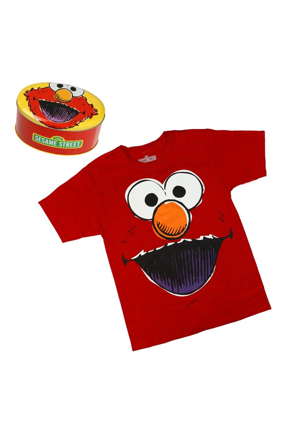 Sesame Street Shirt Men's Elmo Short Sleeve Tee With Gift Box TIn
