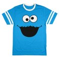 thumbnail image 1 of Sesame Street Shirt Women's Cookie Monster Varsity Short Sleeve Top, 1 of 5