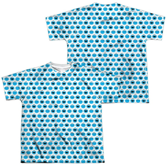 Sesame Street - Simple Cookie Pattern (Front/Back Print) - Youth Short Sleeve Shirt - X-Large