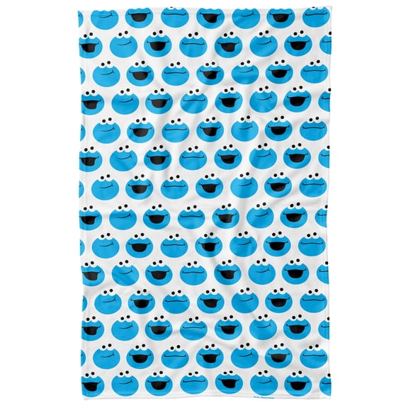 Sesame Street Simple Cookie Pattern Officially Licensed Fleece Blanket 36' x 58'