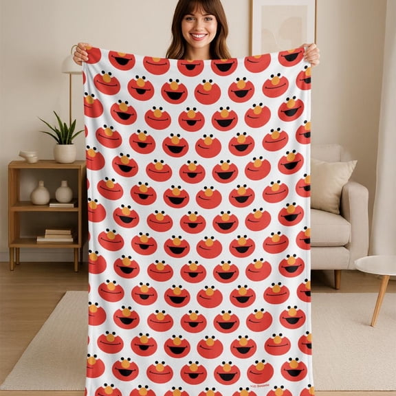 Sesame Street Simple Elmo Pattern Flannel Blanket 36x58 Inches