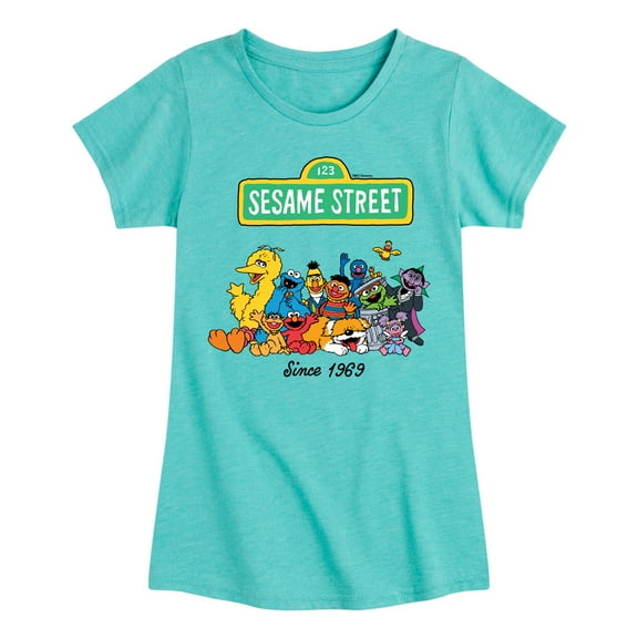 Sesame Street - Since 1969 - Girls Fitted Short Sleeve Graphic T-Shirt