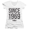 thumbnail image 1 of Sesame Street Since 1969 Pattern Junior Women's T-Shirt V-Neck White, 1 of 1