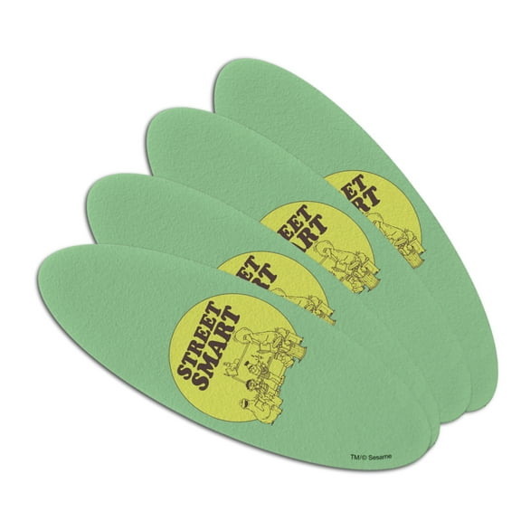 Sesame Street Smart Double-Sided Oval Nail File Emery Board Set 4 Pack