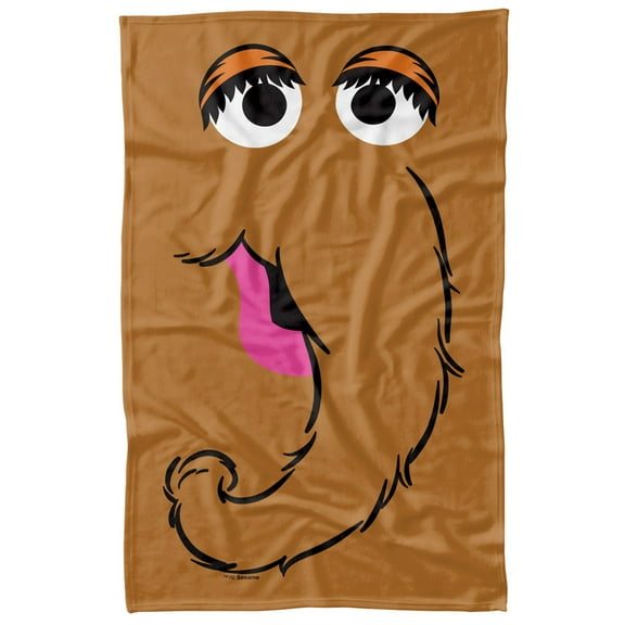 Sesame Street Snuffleupagus Face Officially Licensed Fleece Blanket 36' x 58'